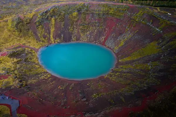8-day self-drive tour in Iceland, Kerid volcano crater.