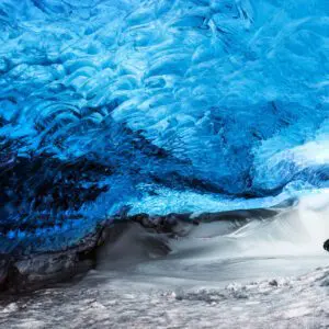 10-Day Winter Ring Road Tour Around Iceland, blue ice cave in Vatnajokull glacier.