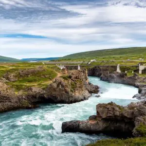 5-Day Self-Drive Tour around North Iceland, Godafoss waterfall.