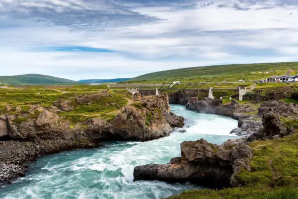 5-Day Self-Drive Tour around North Iceland, Godafoss waterfall.