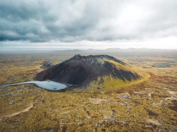 7-Day Self-Drive Trip with South Coast, West Iceland. Saxhol crater.