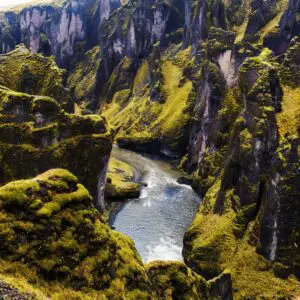 8-Day Highland Road & Hiking Trip in Iceland, summer view of the canyon.