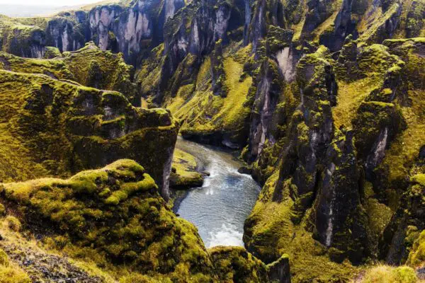8-Day Highland Road & Hiking Trip in Iceland, summer view of the canyon.