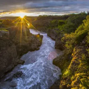 8-Day Highland Road & Hiking Trip in Iceland, Barnafoss waterfall.