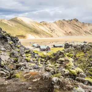 8-Day Highland Road & Hiking Trip in Iceland, cottages in Landmannalaugar.