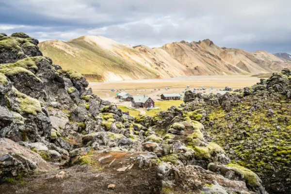 8-Day Highland Road & Hiking Trip in Iceland, cottages in Landmannalaugar.