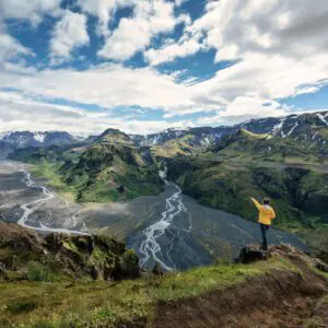8-Day Highland Road & Hiking Trip in Iceland, Thorsmork valley during summer.