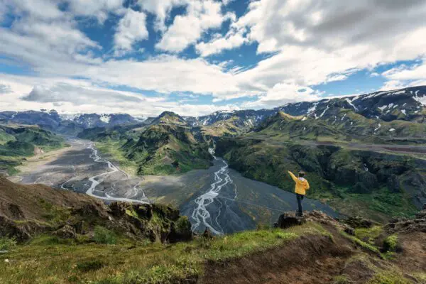 8-Day Highland Road & Hiking Trip in Iceland, Thorsmork valley during summer.