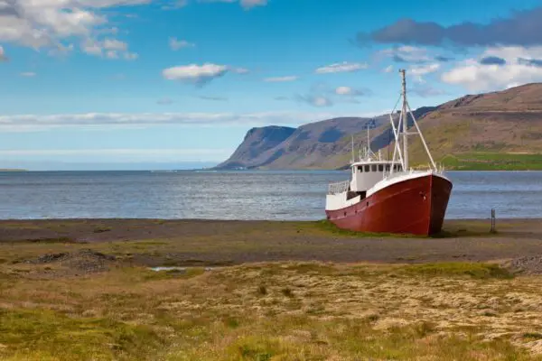 8-Day Self-Drive Road Trip around Wild Westfjords, abandoned fishing ship.