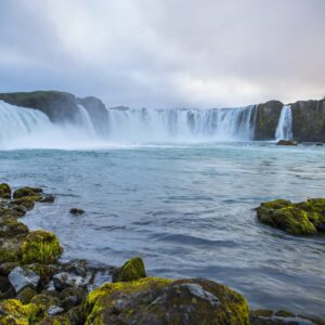 8-day self-drive tour in Iceland, Godafoss waterfall.