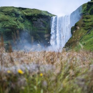 9-day self-drive tour around Iceland, Skogafoss waterfall.