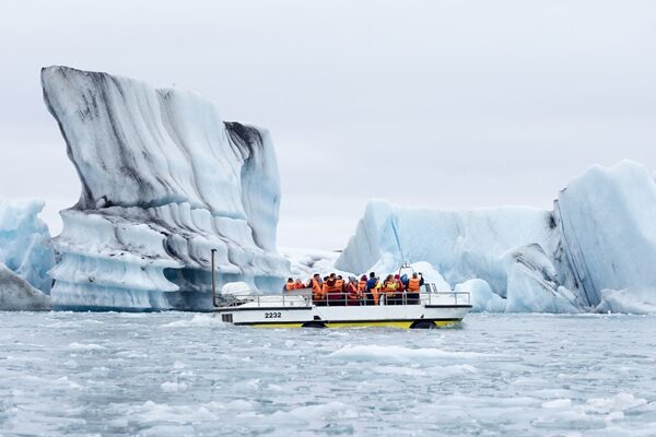 Self-drive tours in Iceland, amphibian boat trip in Jokulsarlon.