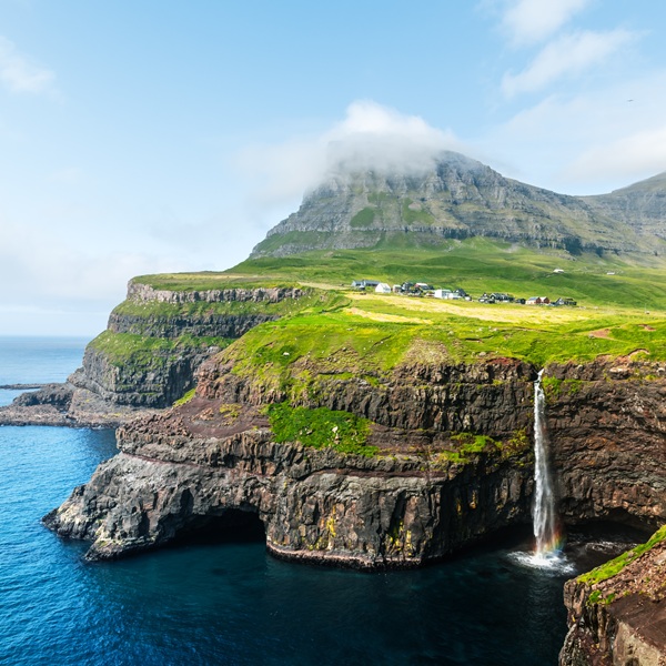 Vacation in the Faroe Islands, Mulafossur waterfall.
