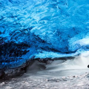 10-Day Winter Ring Road Tour Around Iceland, blue ice cave in Vatnajokull glacier.