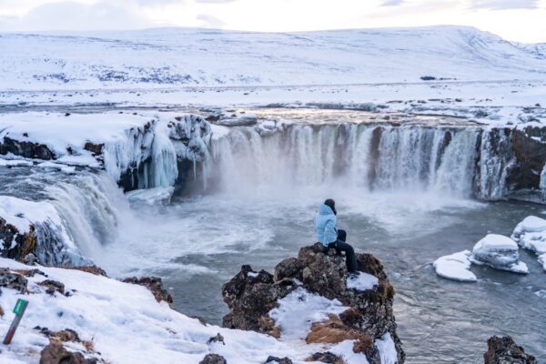 10-Day Winter Ring Road Tour Around Iceland, Godafoss waterfall.
