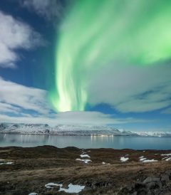 10-Day Winter Ring Road Tour Around Iceland, Northern Lights above Akureyri.
