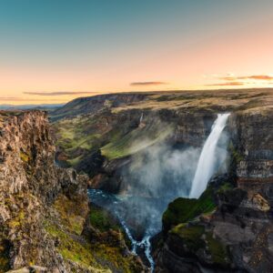 7-Day Self-Drive Trip with South Coast, West Iceland. Haifoss waterfall.