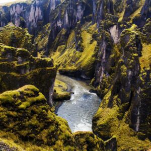 8-Day Highland Road & Hiking Trip in Iceland, summer view of the canyon.