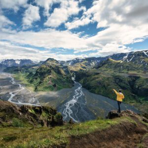 8-Day Highland Road & Hiking Trip in Iceland, Thorsmork valley during summer.